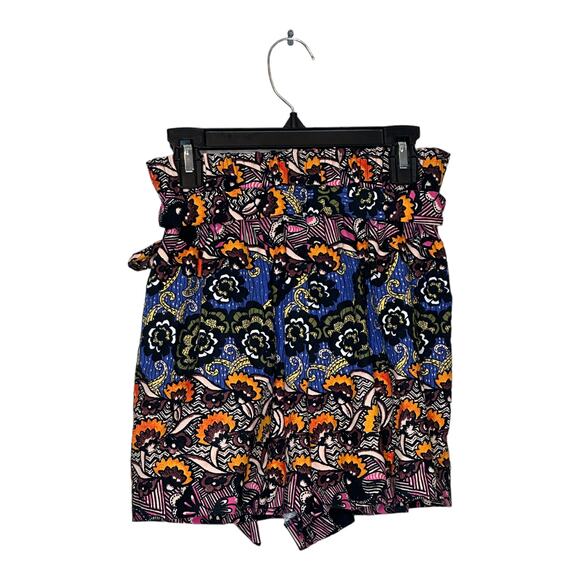 Zara multicolor floral print pull on belted shorts size small - Picture 7 of 8